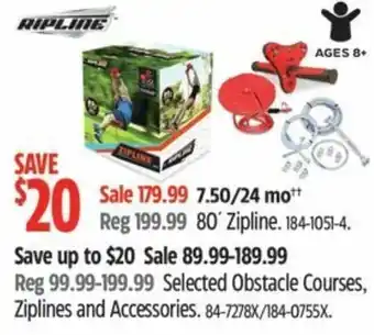 Canadian Tire Selected Obstacle Courses, Ziplines and Accessories. offer