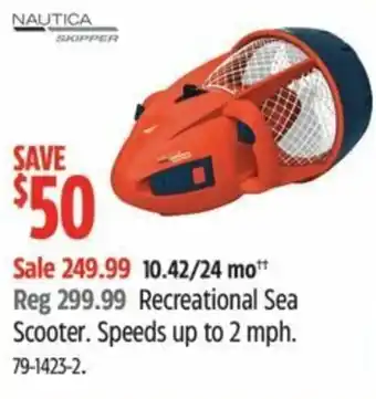 Canadian Tire Recreational Sea Scooter. Speeds up to 2 mph. offer