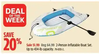 Canadian Tire #2-Person Inflatable Boat Set. Up to 434-lb capacity. offer