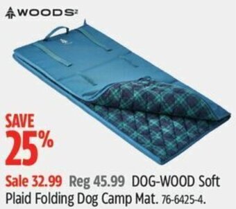 Canadian Tire DOG-WOOD Soft Plaid Folding Dog Camp Mat. offer