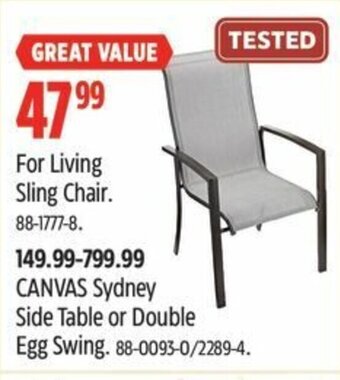Canadian Tire For Living Sling Chair offer