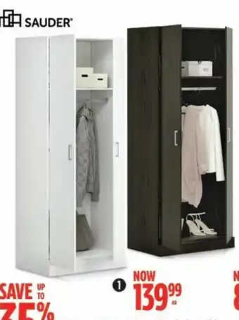 Canadian Tire 2-Door Wardrobe. White or Espresso offer