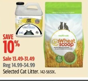 Canadian Tire Selected Cat Litter offer