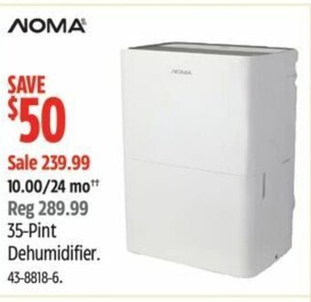 Canadian Tire 35-Pint Dehumidifier offer