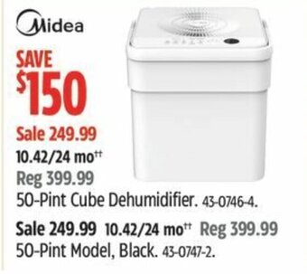 Canadian Tire 50-Pint Cube Dehumidifier offer