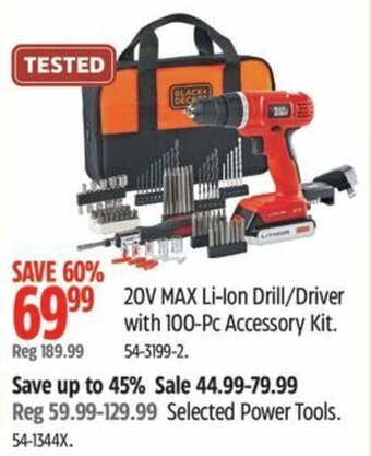 Canadian Tire 20V MAX Li-Ion Drill/Driver with 100-Pc Accessory Kit offer