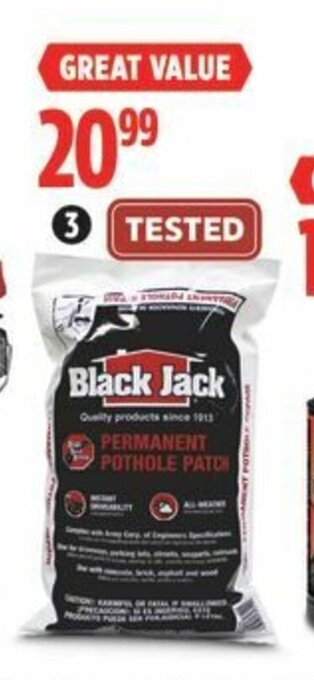 Canadian Tire Black Jack Permanent Pothole Filler, 20kg offer