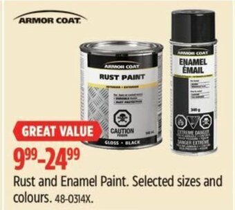 Canadian Tire Rust and Enamel Paint offer