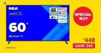 Visions Electronics RCA webOS, 60" 4K Smart TV offer