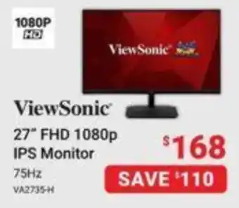 Visions Electronics ViewSonic 27" FHD 1080p IPS Monitor 75Hz offer