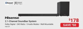 Visions Electronics 2.1-Channel Soundbar System offer