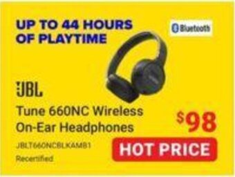Visions Electronics Tune 660NC Wireless On-Ear Headphones offer