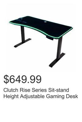 Costco Clutch rise series sit-stand height adjustable gaming desk offer