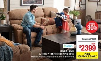 La Z Boy Morrison iclean fabric reclining sofa offer