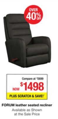 La Z Boy Forum leather seated recliner offer