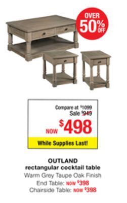 La Z Boy Outland rectangular cocktail table offer