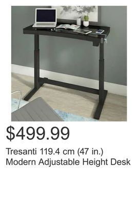 Costco Tresanti 119.4 cm (47 in.) modern adjustable height desk offer