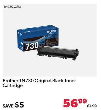 Shopper+ Brother tn730 original black toner cartridge offer