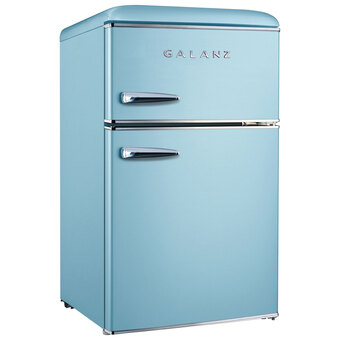Best Buy Galanz 3.1 cu. ft. freestanding top freezer retro bar fridge (glr31tbeer) - blue - only at best buy offer