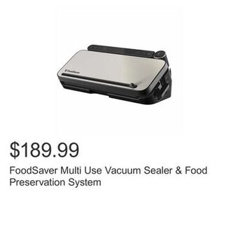 Costco Foodsaver multi use vacuum sealer & food preservation system offer
