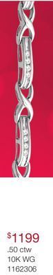 Charm Diamond 10k white gold 0.50ctw diamond bracelet offer