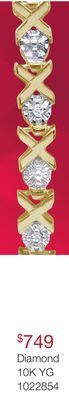 Charm Diamond Yellow gold 0.085ctw diamond bracelet offer