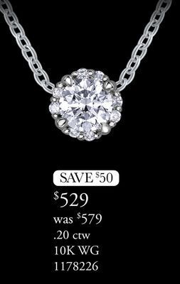 Charm Diamond Glacier fire 10k white gold 0.20ctw diamond necklace offer