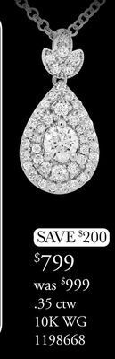 Charm Diamond Glacier fire 10k white gold 0.35ctw canadian diamond pendant offer
