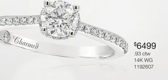 Charm Diamond Charmed by richard calder 14k white gold 0.93ctw diamond engagement ring offer