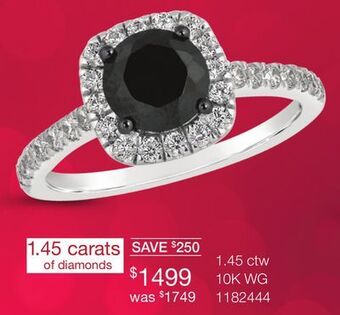 Charm Diamond 10k white gold black & white 1.45ctw diamond bridal ring offer