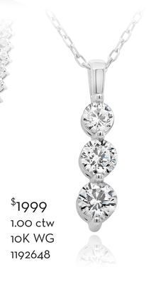 Charm Diamond New brilliance 10k white gold lab grown 1.00ctw three stone diamond pendant offer