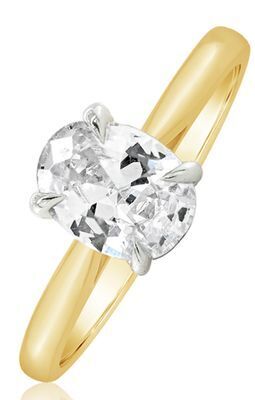 Charm Diamond 14k yellow gold lab grown 1.00ct oval shaped diamond solitaire ring offer