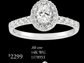 Charm Diamond Glacier fire 14k white gold oval 0.60ctw bridal ring offer
