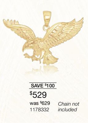 10k yellow gold eagle pendant
