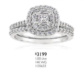 Charm Diamond 14k white gold 1.00ctw diamond bridal set offer