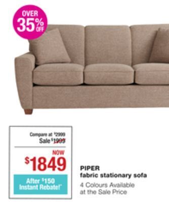 La Z Boy Piper fabric stationary sofa offer