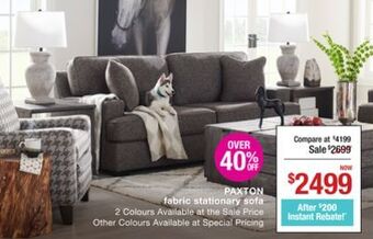 La Z Boy Paxton fabric stationary sofa offer