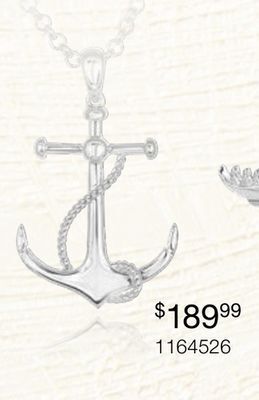 Charm Diamond Sterling silver 22 anchor with rope offer