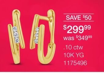 Charm Diamond 10k yellow gold 0.10ctw diamond earrings offer