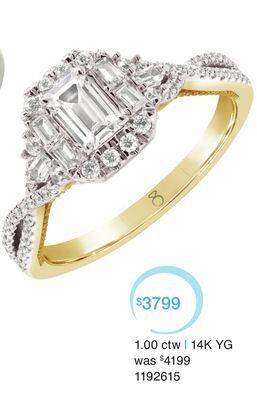 Charm Diamond My diamond story 14k yellow gold 1.00ctw emerald cut diamond bridal ring offer