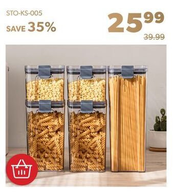 Shopper+ Airtight food storage containers for kitchen pantry organization, 5 packs - stora offer