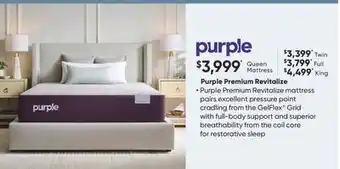 Sleep Country Purple premium revitalize offer