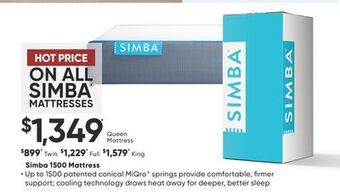 Sleep Country Simba 1500 mattress offer
