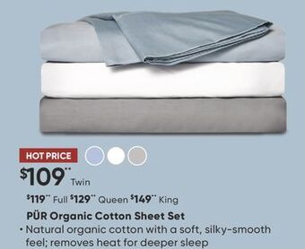 Sleep Country Pür organic cotton sheet set offer