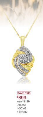 Charm Diamond 10k yellow gold 0.50ctw diamond fashion pendant offer