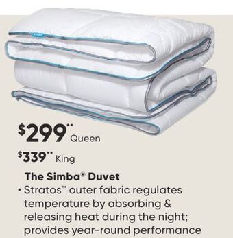 Sleep Country The simba® duvet offer