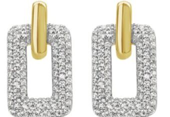 Charm Diamond 10k yellow gold 0.33ctw diamond paperclip drop earrings offer