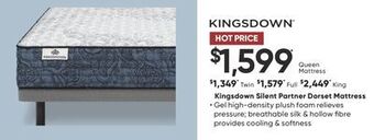 Sleep Country Kingsdown silent partner dorset mattress offer
