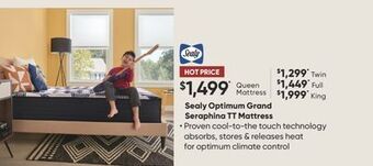 Sleep Country Sealy optimum grand seraphina tt mattress offer