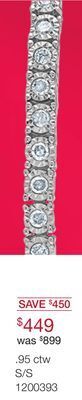 Charm Diamond Sterling silver 0.95ctw diamond tennis bracelet offer